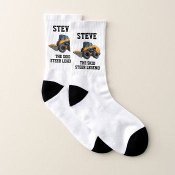 Funny Skid Steer Legend Heavy Equipment Operator Socks by TheShirtBox at Zazzle
