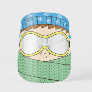 Funny Skier Kids' Face Shield