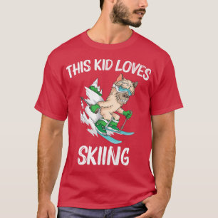 Funny Skiing Art For Kids Boys Ski Freestyle Skier T-Shirt