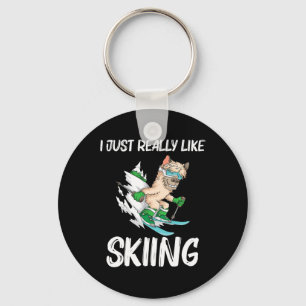 Funny Skiing Art For Men Women Ski Freestyle Skier Keychain
