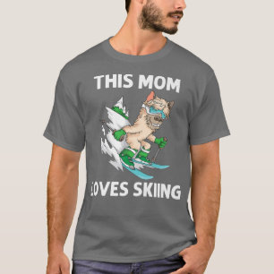 Funny Skiing Art For Mom Mama Ski Freestyle Skier T-Shirt