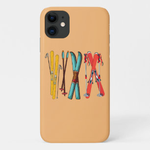Funny Skiing Colorful Ski Skier iPhone 11 Case