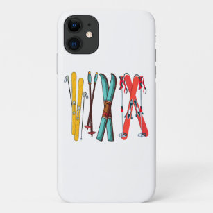 Funny Skiing Colorful Ski Skier  iPhone 11 Case