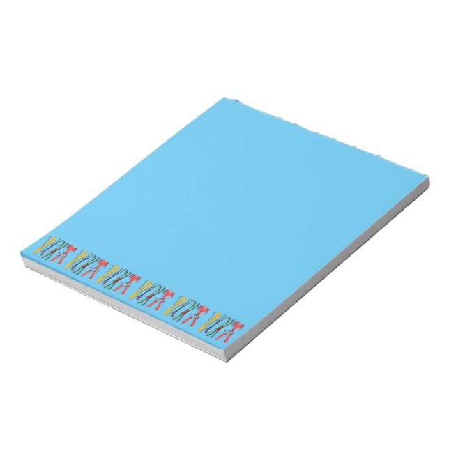 Funny Skiing Colorful Ski Skier  Notepad (Rotated)