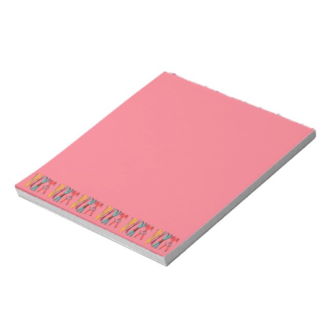 Funny Skiing Colorful Ski Skier  Notepad (Rotated)