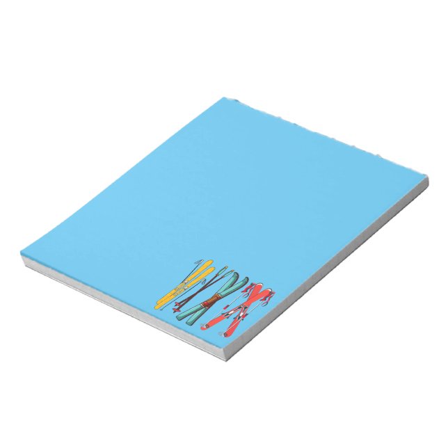 Funny Skiing Colorful Ski Skier  Notepad (Rotated)