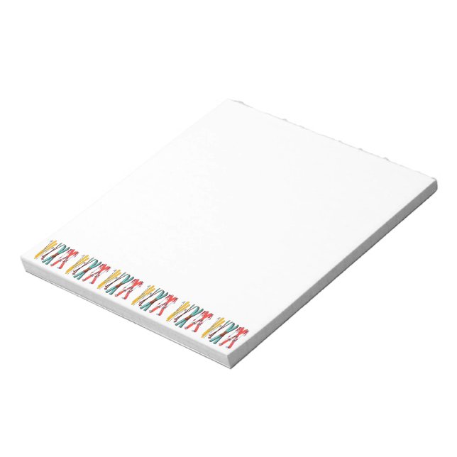 Funny Skiing Colorful Ski Skier  Notepad (Rotated)