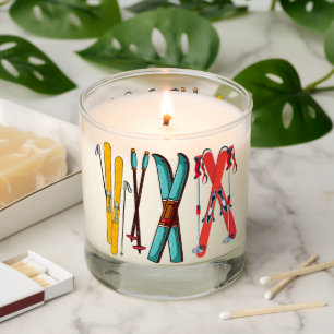 Funny Skiing Colorful Ski Skier Scented Candle