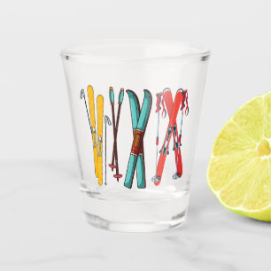 Funny Skiing Colorful Ski Skier Shot Glass