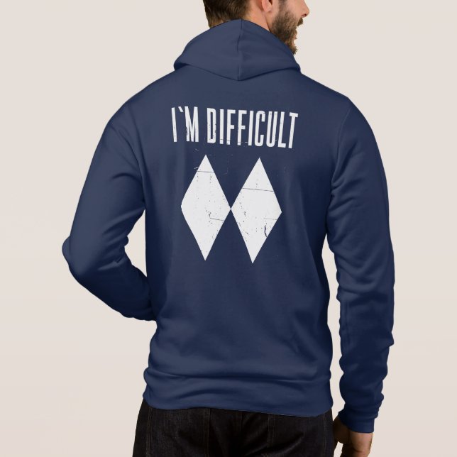 Funny Skiing Dad Birthday Winter Sports Hoodie (Back)