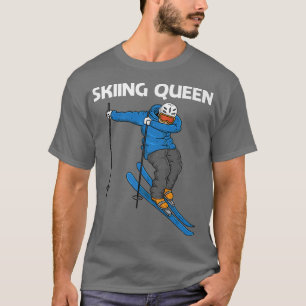 Funny Skiing Design For Women Mom Winter Sport Sno T-Shirt