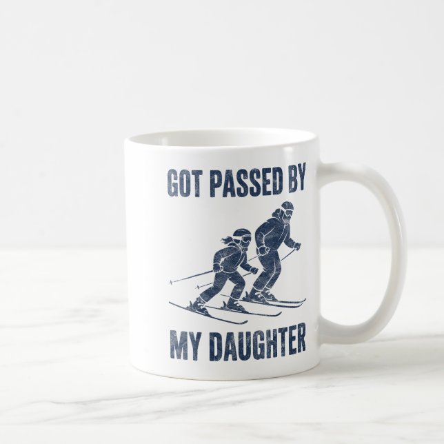 Funny Skiing Got Ped By My Daughter Family Ski Tri Coffee Mug (Right)
