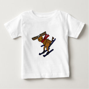 Funny Skiing Moose Baby T-Shirt