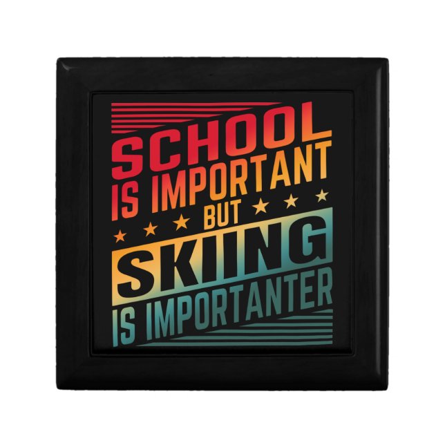 Funny Skiing Quotes Typography Gift Box (Front)