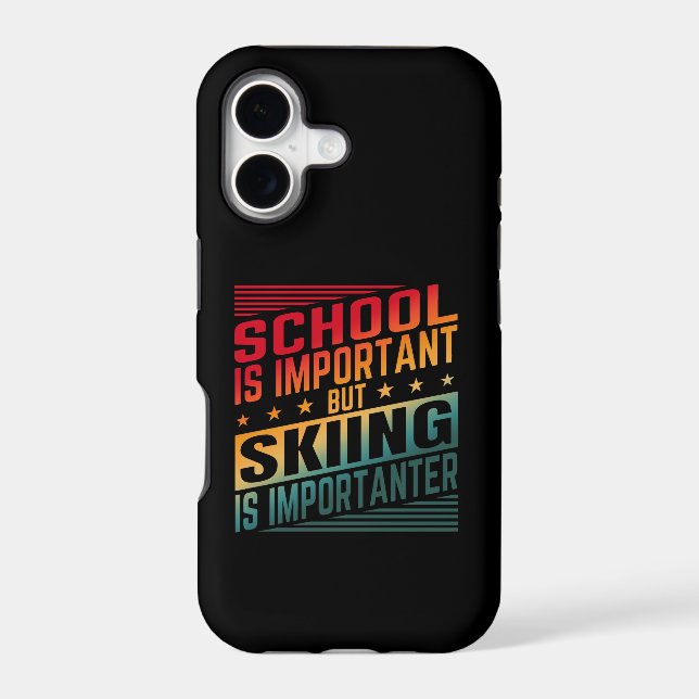 Funny Skiing Quotes Typography Iphone Case (Back)
