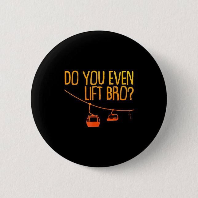 Funny skiing snowboarding design for men women button (Front)
