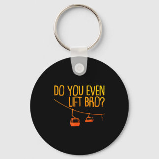 Funny skiing snowboarding design for men women keychain