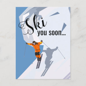 Funny Skiing | Travel Ski Winter Destinations Postcard