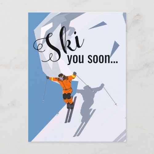 Funny Skiing  Travel Ski Winter Destinations Postcard