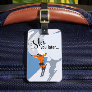 Funny Skiing | Travel Ski Winter Sports Luggage Tag