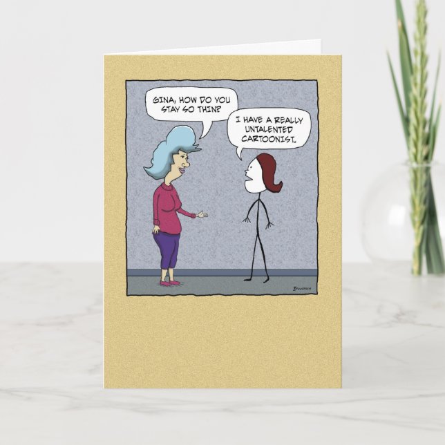 Funny Skinny as a Stick Birthday Card (Front)