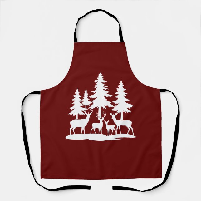 Funny Skinny Pine Tree Summer Hiking Camping  Apron (Front)
