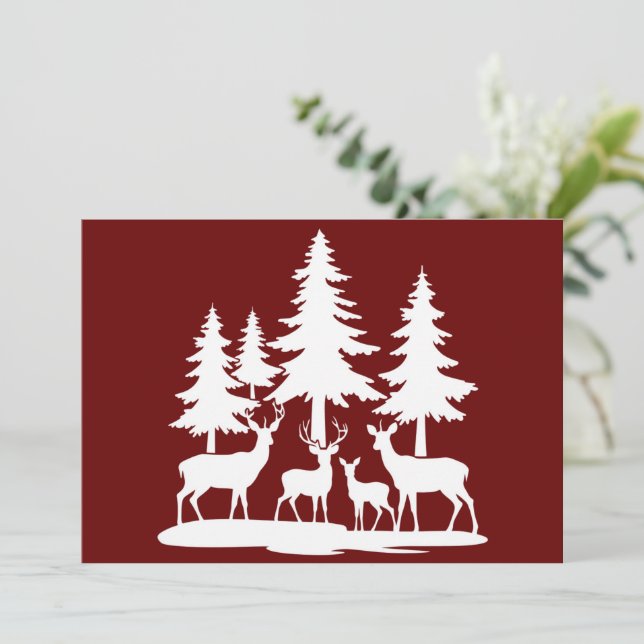 Funny Skinny Pine Tree Summer Hiking Camping  Holiday Card (Standing Front)