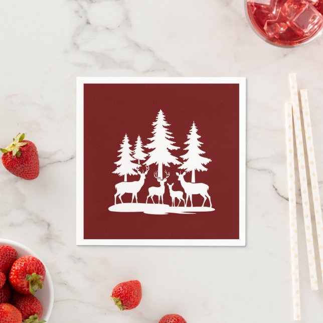 Funny Skinny Pine Tree Summer Hiking Camping  Napkins (Insitu)