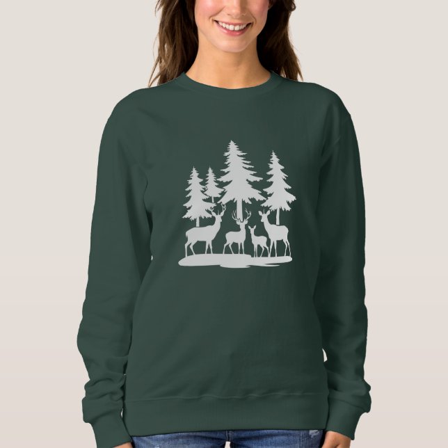 Funny Skinny Pine Tree Summer Hiking Camping  Sweatshirt (Front)