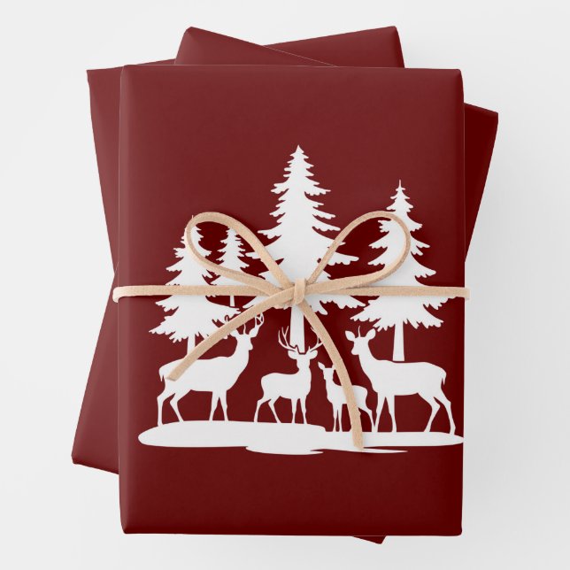 Funny Skinny Pine Tree Summer Hiking Camping  Wrapping Paper Sheets (In situ)