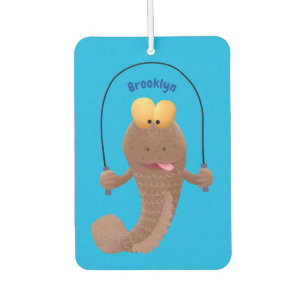 Funny skipping mudskipper fish cartoon air freshener