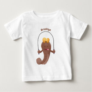 Funny skipping mudskipper fish cartoon baby T-Shirt
