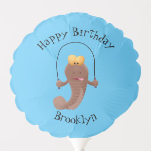Funny skipping mudskipper fish cartoon  balloon