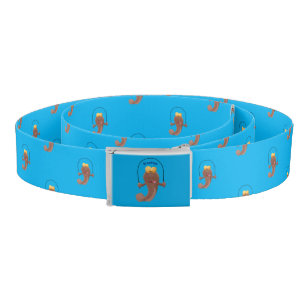 Funny skipping mudskipper fish cartoon  belt