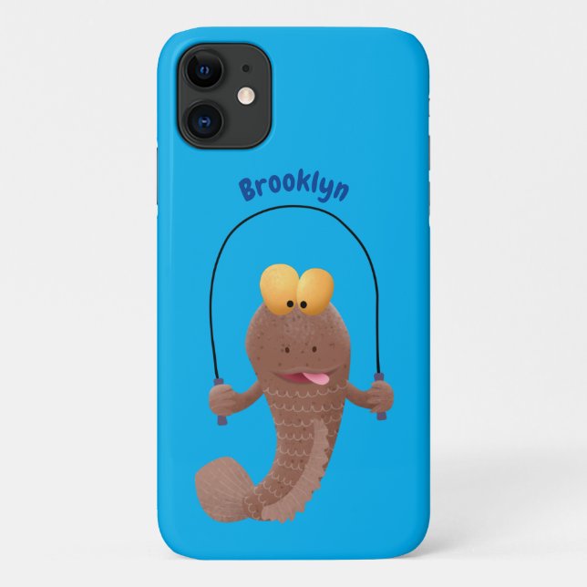 Funny skipping mudskipper fish cartoon Case-Mate iPhone case (Back)