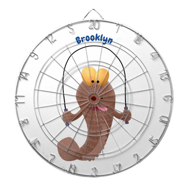 Funny skipping mudskipper fish cartoon  dart board (Front)