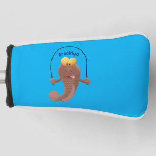 Funny skipping mudskipper fish cartoon golf head cover