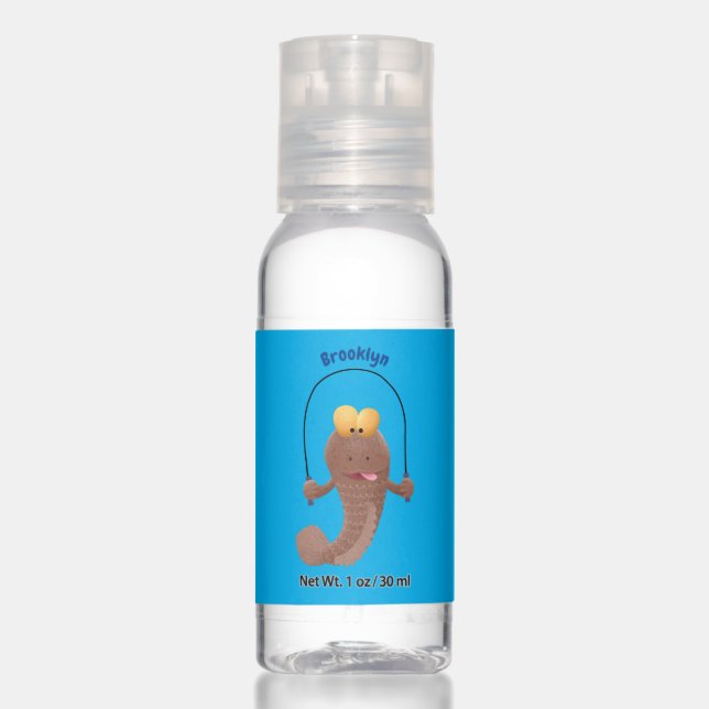 Funny skipping mudskipper fish cartoon hand sanitizer (Front)
