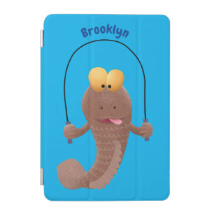 Funny skipping mudskipper fish cartoon iPad mini cover