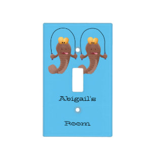 Funny skipping mudskipper fish cartoon light switch cover