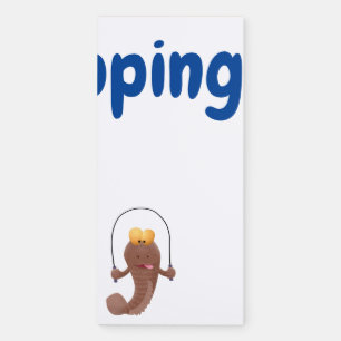 Funny skipping mudskipper fish cartoon magnetic notepad