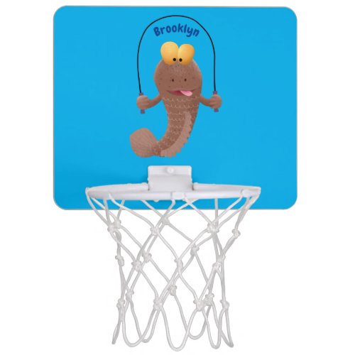Funny skipping mudskipper fish cartoon  mini basketball hoop