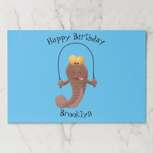 Funny skipping mudskipper fish cartoon paper pad