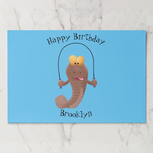 Funny skipping mudskipper fish cartoon paper pad (Front)