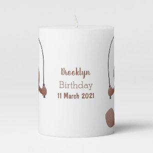 Funny skipping mudskipper fish cartoon pillar candle