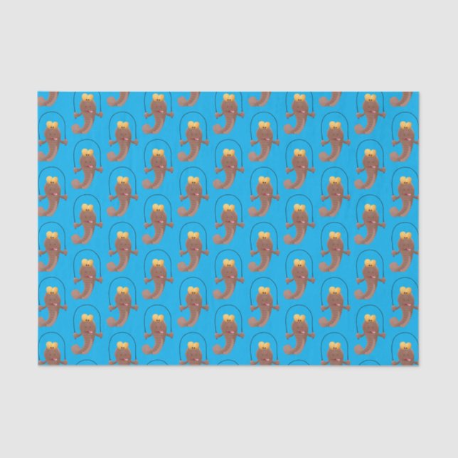 Funny skipping mudskipper fish cartoon tissue paper (Front)