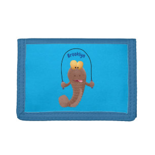 Funny skipping mudskipper fish cartoon tri-fold wallet
