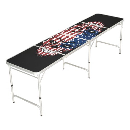 Funny Skull American Flag Beer Pong Table