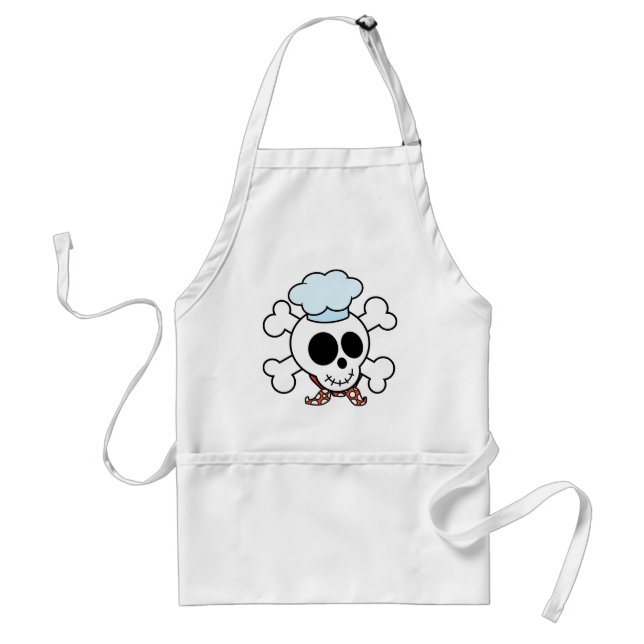 Funny Skull and Crossbones Chef Adult Apron (Front)