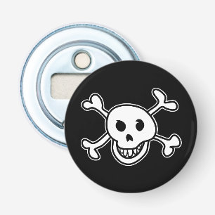 Funny skull and crossbones doodle custom bottle opener